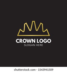 Luxury crown line abstract Logo Template Design Vector. Elegant queen or king crowns.Royal imperial coronation symbols