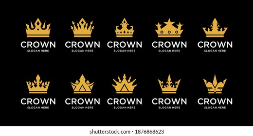 Luxury crown logo collection. vektor illustration