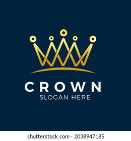 luxury crown logo concept design vector