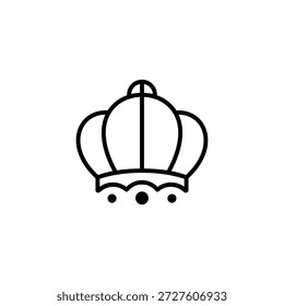 Vector de diseño de logotipo de corona de lujo con estilo de línea en color negro