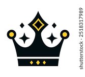 Luxury crown logo icon for elegant branding and high end design projects. Suitable for a wide range of luxurious things like car, Jewellery, room decoration.