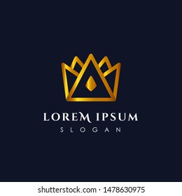 Luxury crown logo vector template. linear crown icon vector