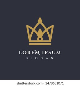 Luxury crown logo vector template. linear crown icon vector