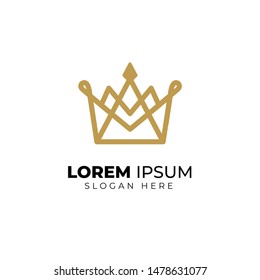 Luxury crown logo vector template. linear crown icon vector