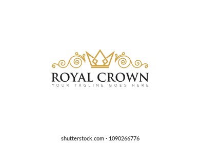 luxury crown with ornament for logo, icon, symbol, ilustration design template