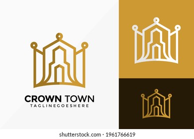 Luxury Crown Town Estate Logo Vector Design. Abstract emblem, designs concept, logos, logotype element for template.