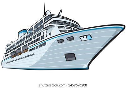 luxury cruise ship liner on the white background