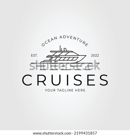 luxury cruise or ship logo vector illustration design