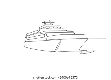 Luxury cruise ship. Sailor work life minimalist concept.