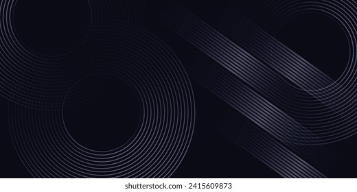 Líneas doradas de curva de lujo sobre fondo azul oscuro con efecto de iluminación espacio de copia para texto. Diseño de lujo.