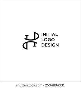 Diseño inicial del logotipo de la curva de lujo H para el Vector del logotipo de la moda o de la Fotografía del arte empresarial