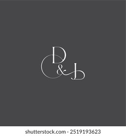 estilo curvy de luxo DJ inicial com monograma de linha logotipo de casamento carta conceito