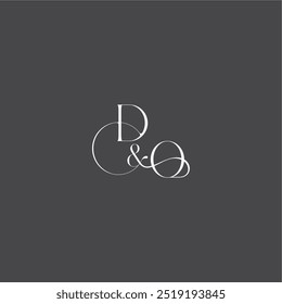 luxury curvy style DO initial with line monogram wedding logo concept letter