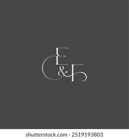 estilo curvy de luxo EF inicial com monograma de linha logotipo de casamento carta conceito