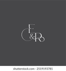 estilo curvy de luxo ER inicial com monograma de linha logotipo de casamento carta conceito