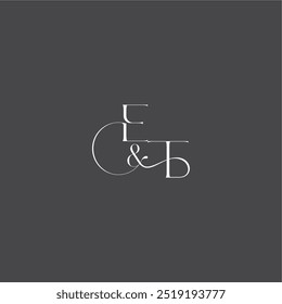 luxury curvy style ET initial with line monogram wedding logo concept letter