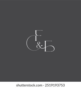 luxury curvy style FE initial with line monogram wedding logo concept letter