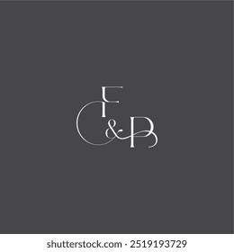 estilo curvy de luxo FP inicial com monograma de linha logotipo de casamento carta conceito