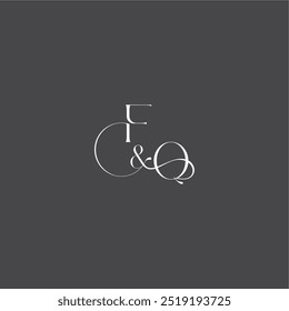 luxury curvy style FQ initial with line monogram wedding logo concept letter