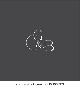 luxury curvy style GB initial with line monogram wedding logo concept letter