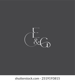 luxury curvy style EG initial with line monogram wedding logo concept letter