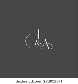 luxury curvy style monogram wedding logo concept letter initial with line IA