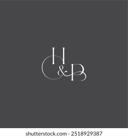 luxury curvy style monogram wedding logo concept letter initial with line HP