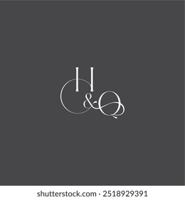 luxury curvy style monogram wedding logo concept letter initial with line HQ
