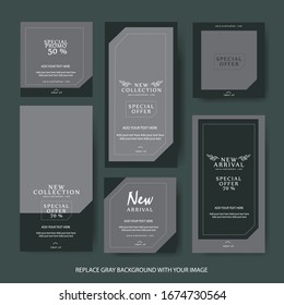 Luxury Cute Simple Layout Template Stories And Feed Post Fashion Sale Template Premium Vector