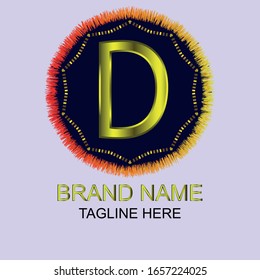 luxury D letter Logo design vector, D letter golden logo template.Beautiful vector graphic gold alphabet.