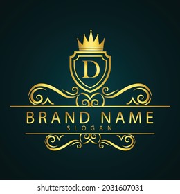 luxury D letter logo design