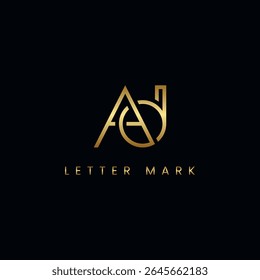 Design de logotipo de monograma A e D de luxo - marca de letra de gradiente dourado, ícone de marca premium.