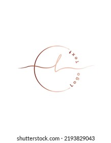 A luxury and dainty signature script letter type L vector logo template