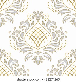 Luxury damascus seamless pattern of floral ornament wallpaper background in vintage style