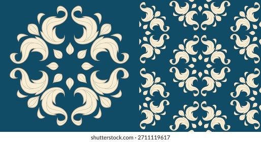 Luxus Damast Stoff Textur Muster.
Bearbeitbarer Strich