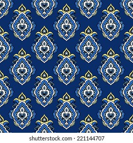 Luxury Damask floral seamless vector pattern for gift wrap and wallpaper