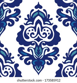 Luxury Damask flower seamless pattern