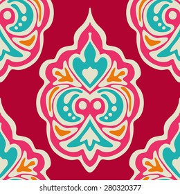 Luxury Damask flower seamless pattern background design