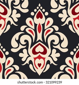 Luxury Damask flower seamless pattern background. Abstract  floral vector  for fabric