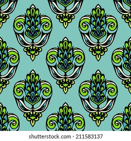 Luxury Damask seamless floral vector pattern floral design