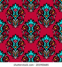 Luxury Damask seamless vector pattern floral design