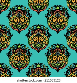 Luxury Damask seamless vector pattern floral design