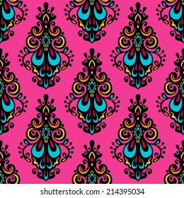 Luxury Damask seamless vector pattern floral design