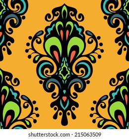 Luxury Damask seamless vector pattern floral design