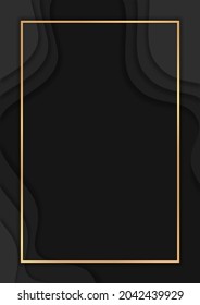 Luxury dark abstract background with overlap layers, Luxury background with golden lines