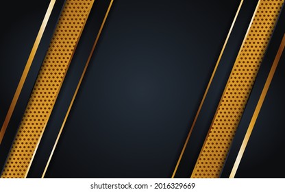 Luxury dark background combination with dot texture line gold