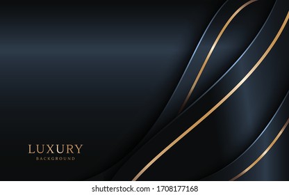 Luxury dark background combine with golden lines element.