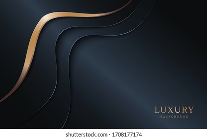 Luxury dark background combine with golden lines element.