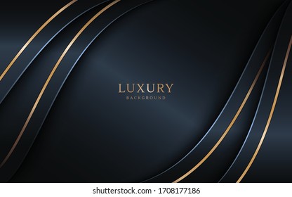 Luxury dark background combine with golden lines element. - Shutterstock ID 1708177186