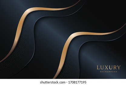 Luxury dark background combine with golden lines element.